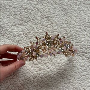 Ornate Pink Crystal Tiara Hair Accessory